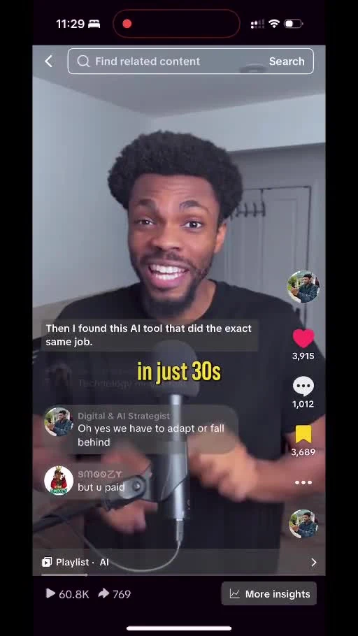 Dominic speaking in his Predis AI video